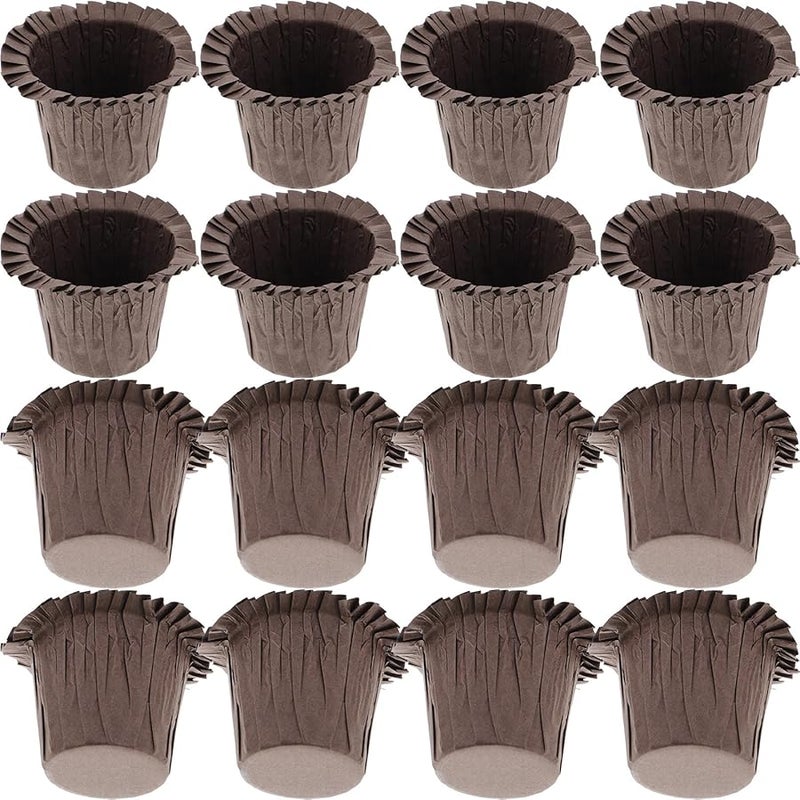 Brown Hat Shaped Paper Baking Cups Food Grade Muffin Liners 30Pcs Wedding Home Party - Image 1